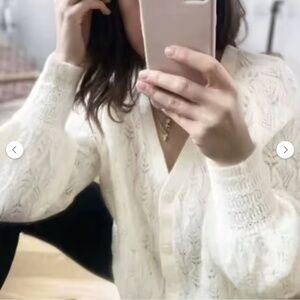 Sezane Marlow Cardigan Sweater in Ecru, Women's Size XS